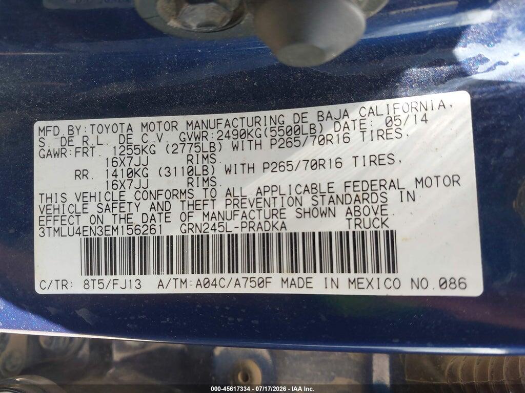 3TMLU4EN3EM156261 2014 TOYOTA TACOMA photo no. 9