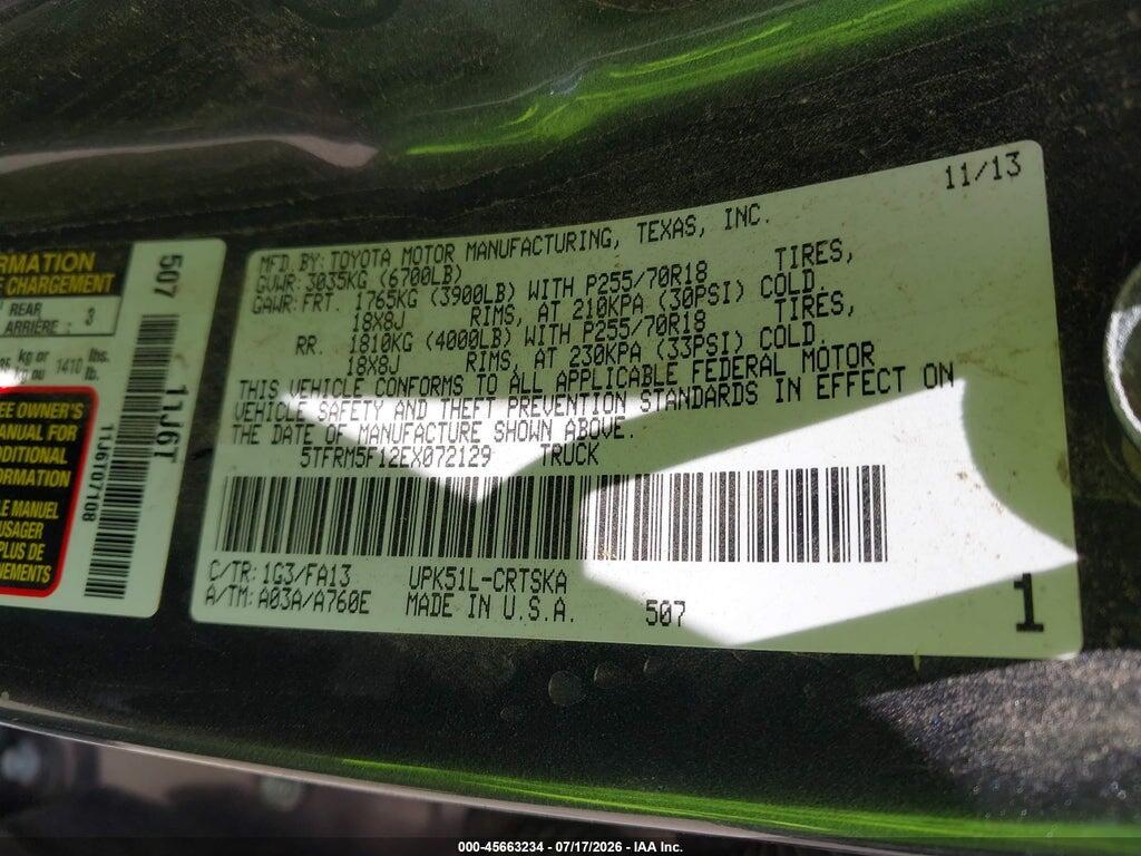 5TFRM5F12EX072129 2014 TOYOTA TUNDRA photo no. 9