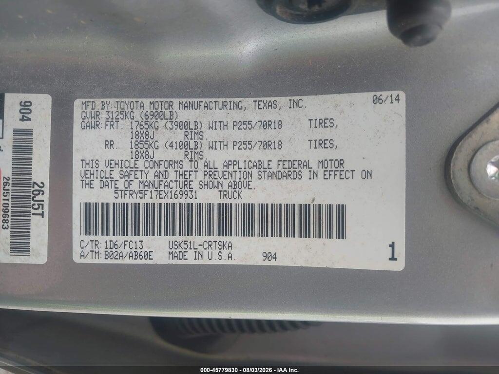 5TFRY5F17EX169931 2014 TOYOTA TUNDRA photo no. 9