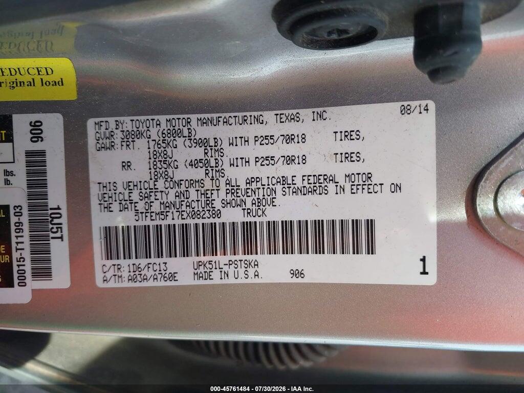 5TFEM5F17EX082380 2014 TOYOTA TUNDRA photo no. 9