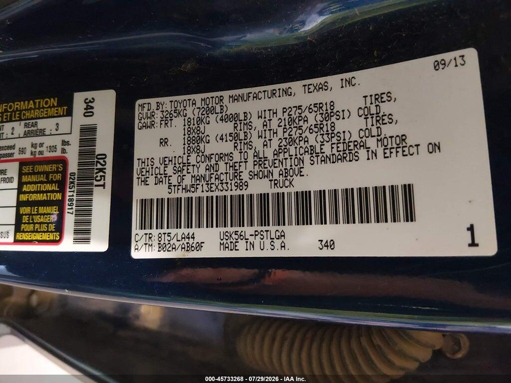 5TFHW5F13EX331989 2014 TOYOTA TUNDRA photo no. 9