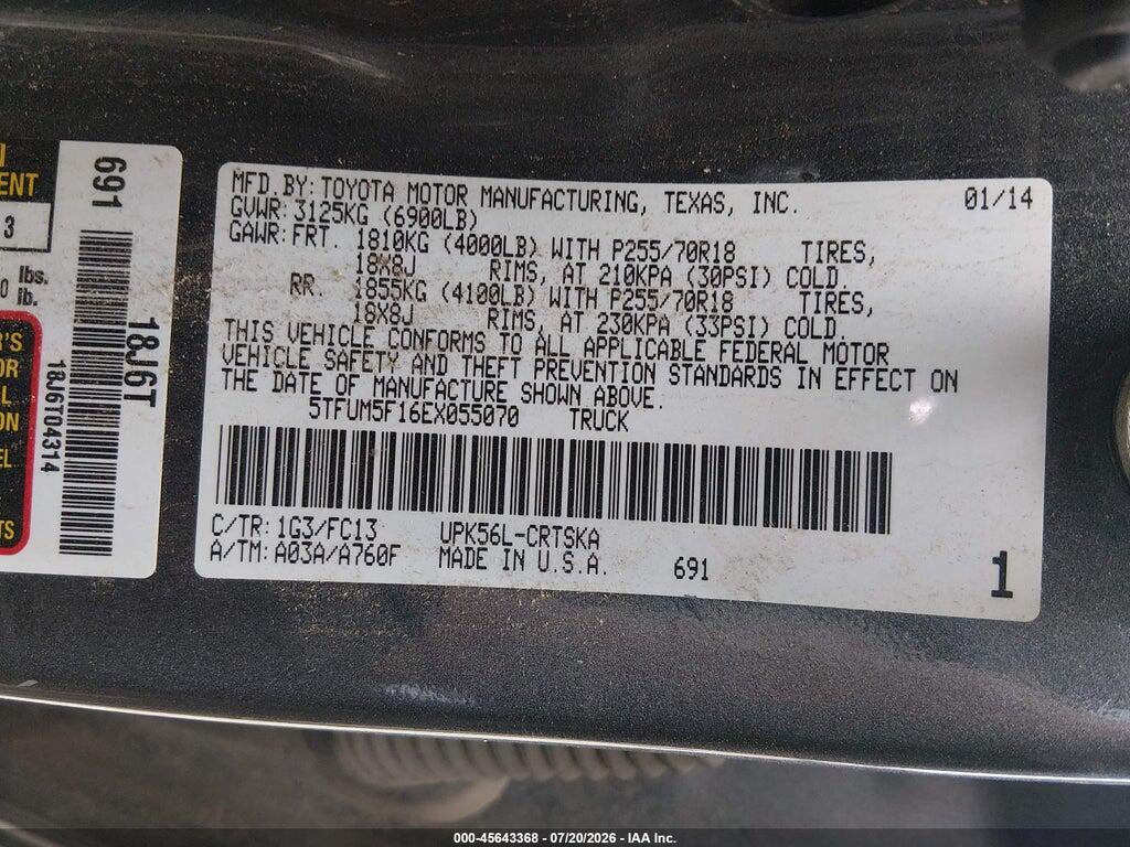 5TFUM5F16EX055070 2014 TOYOTA TUNDRA photo no. 9