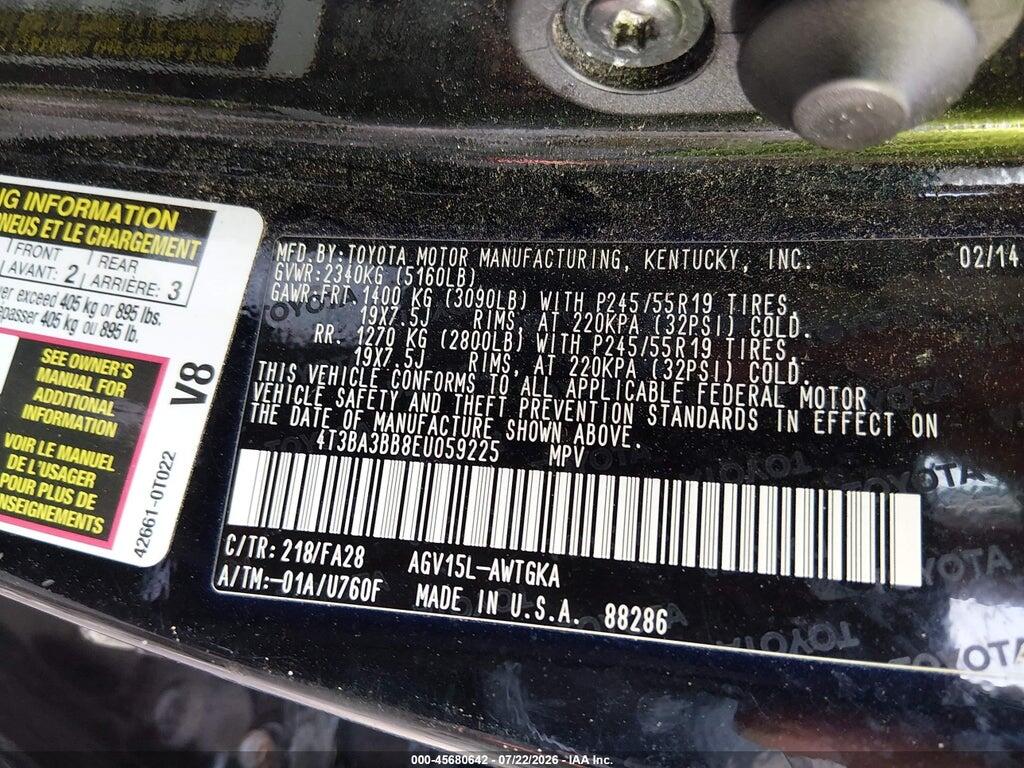 4T3BA3BB8EU059225 2014 TOYOTA VENZA photo no. 9