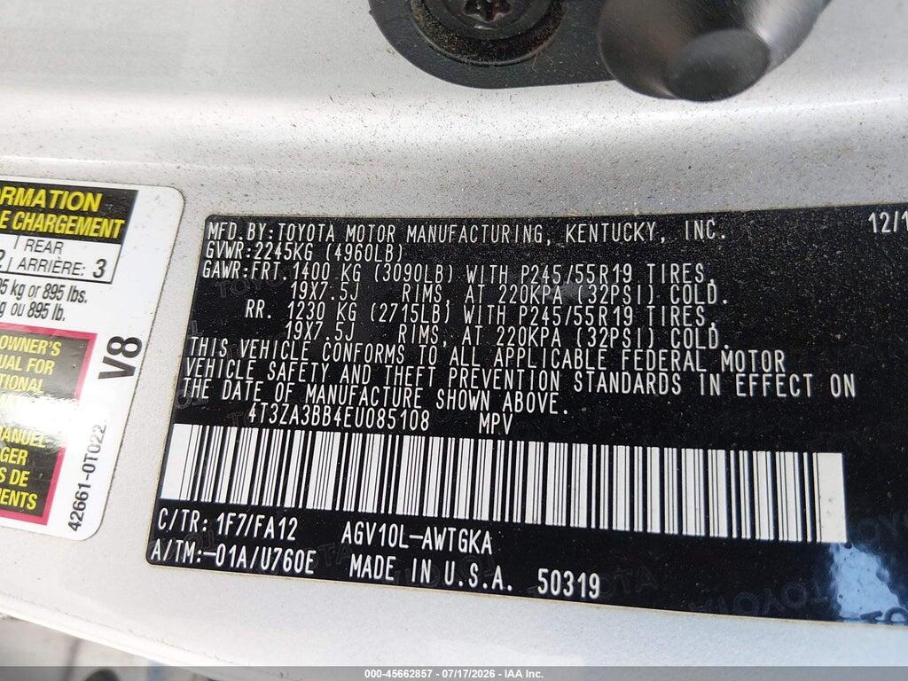 4T3ZA3BB4EU085108 2014 TOYOTA VENZA photo no. 9