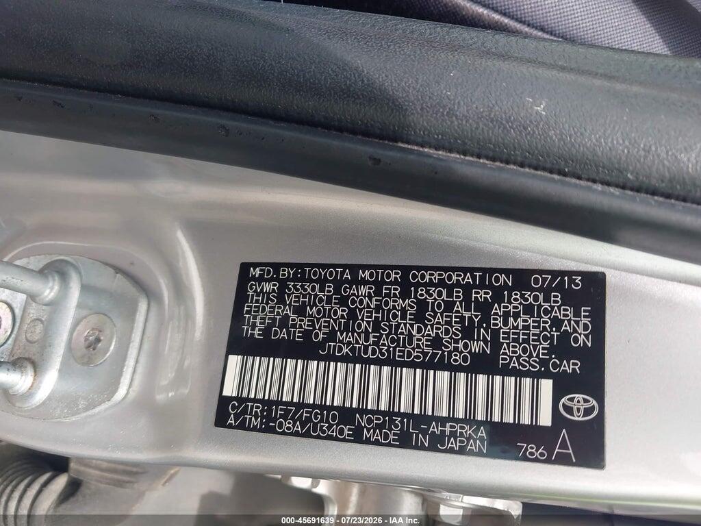 JTDKTUD31ED577180 2014 TOYOTA YARIS photo no. 9