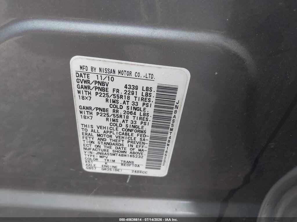 JN8AS5MT4BW165232 2011 NISSAN ROGUE photo no. 8