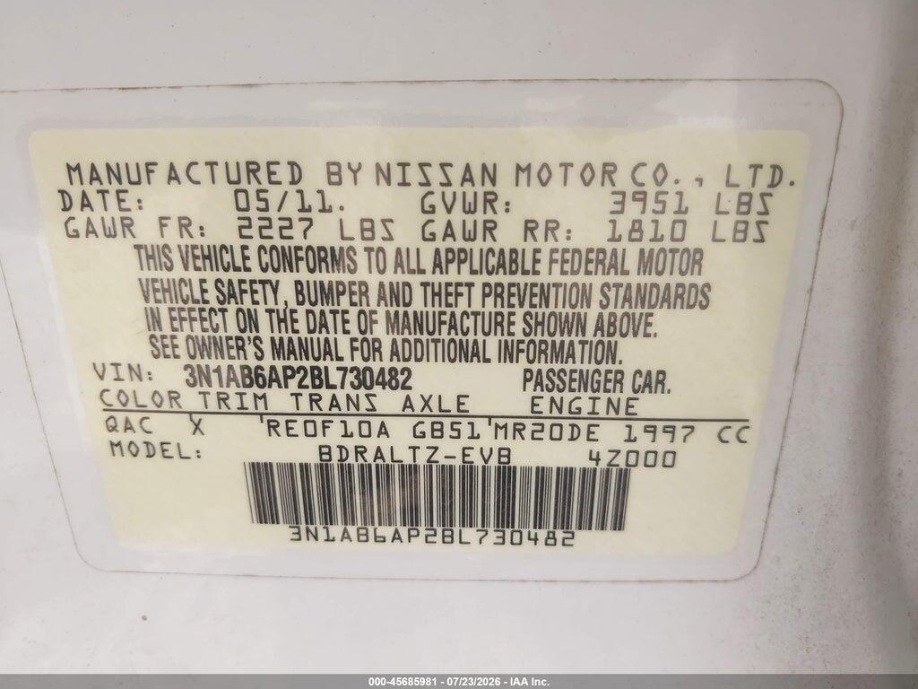 3N1AB6AP2BL730482 2011 NISSAN SENTRA photo no. 9
