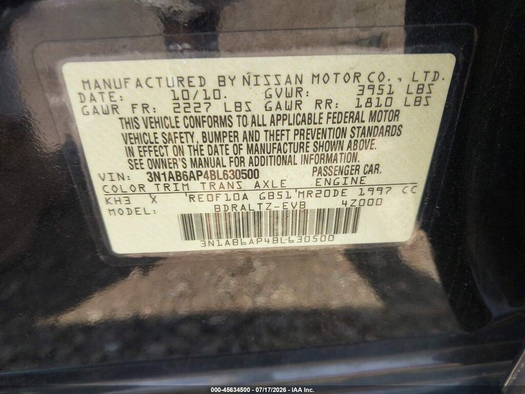 3N1AB6AP4BL630500 2011 NISSAN SENTRA photo no. 9