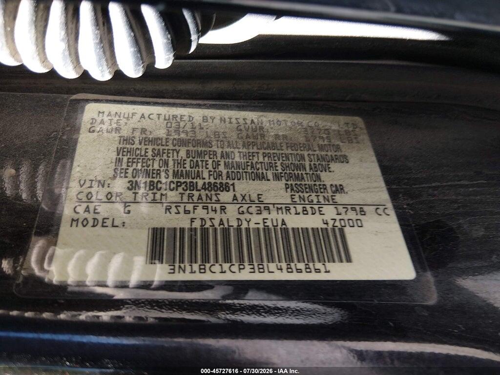 3N1BC1CP3BL486861 2011 NISSAN VERSA photo no. 9