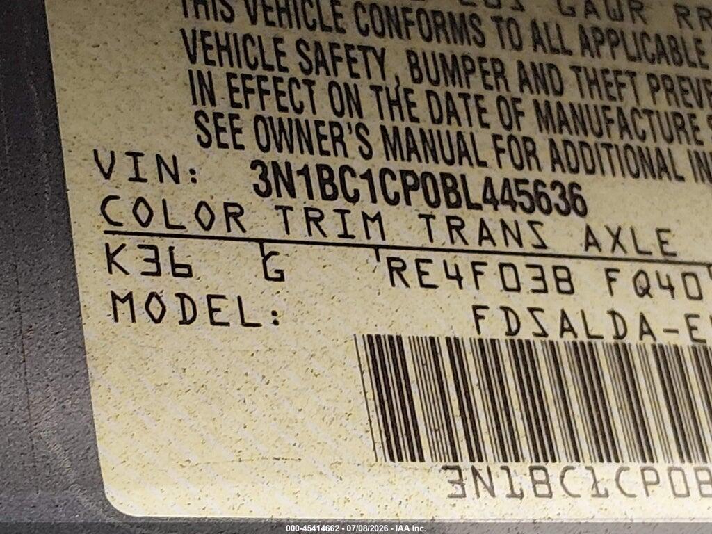 3N1BC1CP0BL445636 2011 NISSAN VERSA photo no. 9