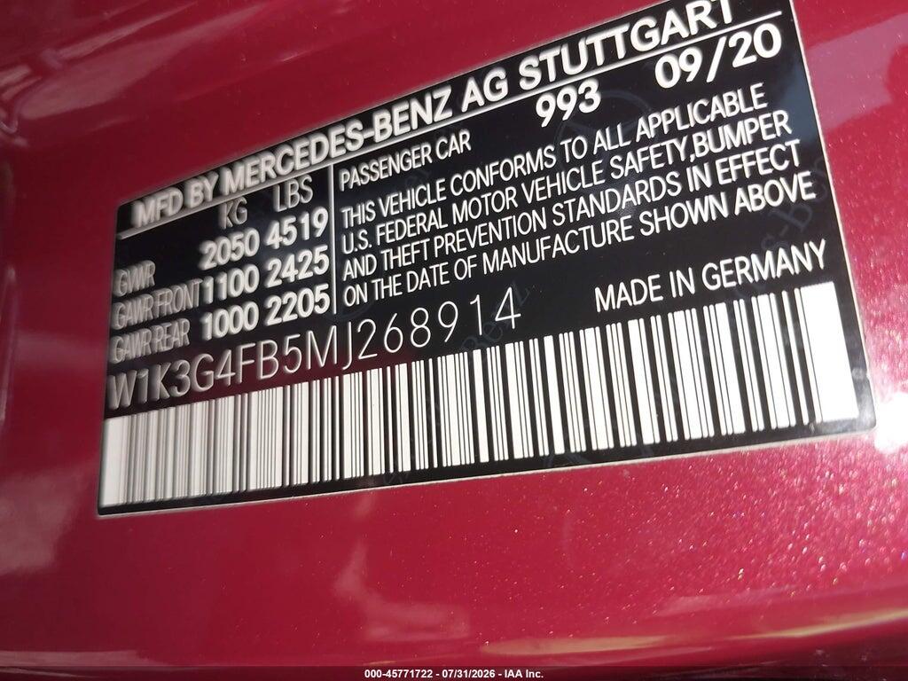 W1K3G4FB5MJ268914 2021 MERCEDES-BENZ A 220 photo no. 9