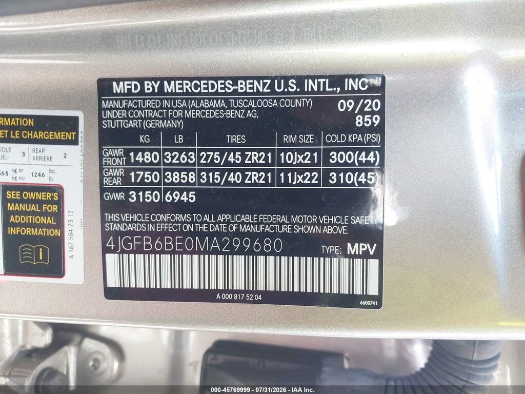 4JGFB6BE0MA299680 2021 MERCEDES-BENZ AMG GLE 53 photo no. 9