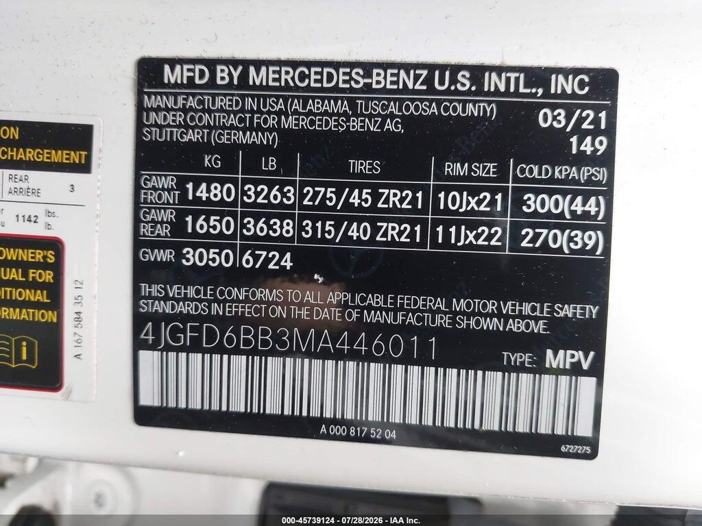4JGFD6BB3MA446011 2021 MERCEDES-BENZ AMG GLE 53 COUPE photo no. 9