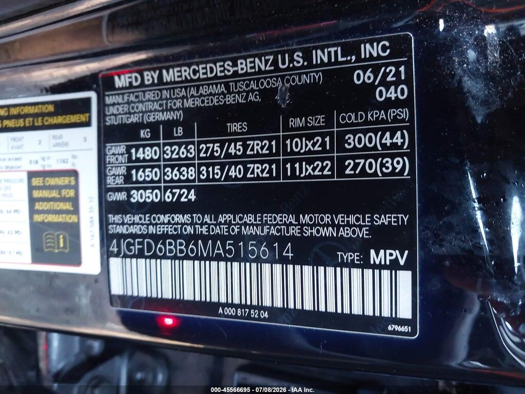 4JGFD6BB6MA515614 2021 MERCEDES-BENZ AMG GLE 53 COUPE photo no. 9