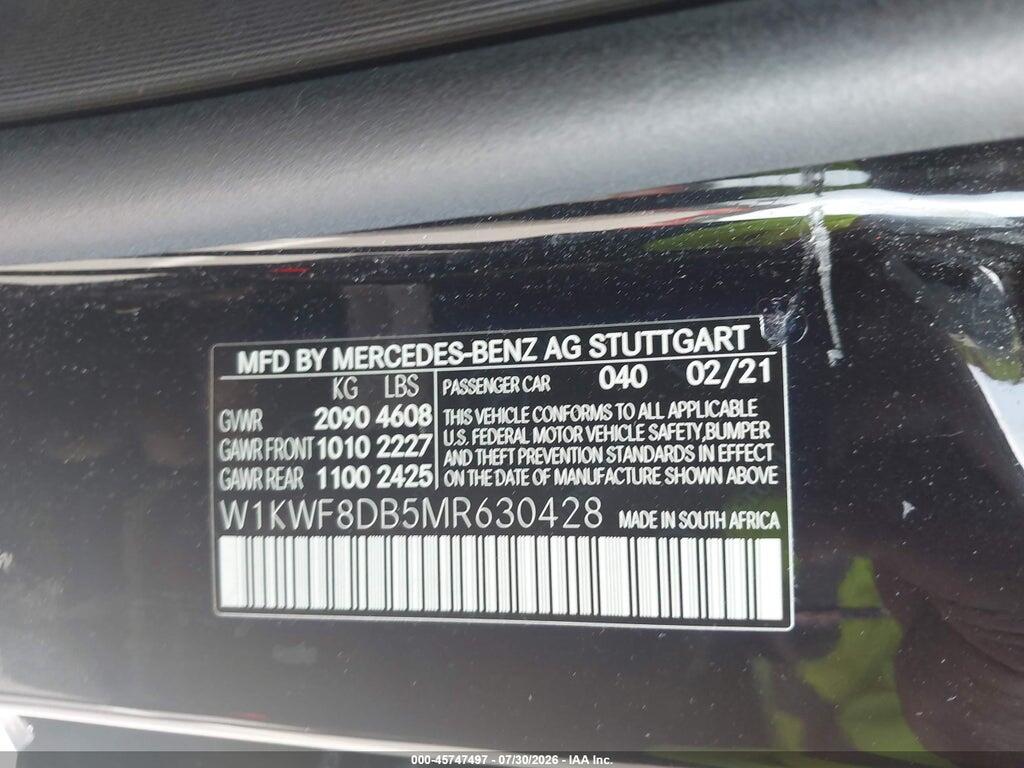 W1KWF8DB5MR630428 2021 MERCEDES-BENZ C 300 photo no. 9
