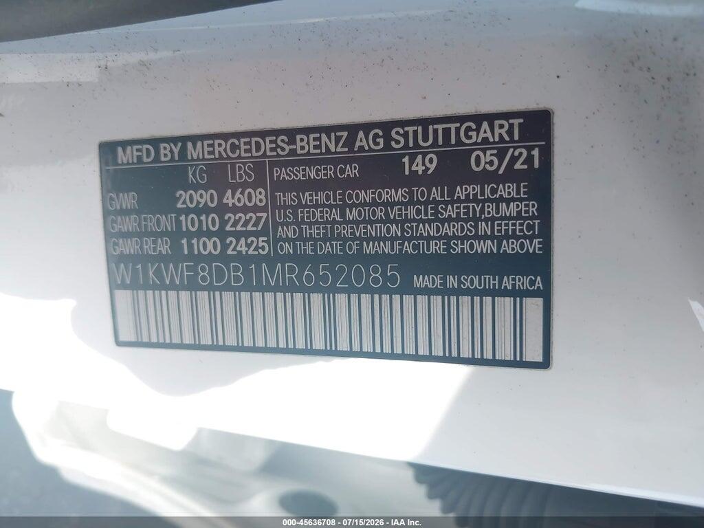 W1KWF8DB1MR652085 2021 MERCEDES-BENZ C 300 photo no. 9