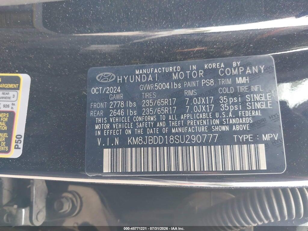 KM8JBDD18SU290777 2025 HYUNDAI TUCSON HYBRID photo no. 9