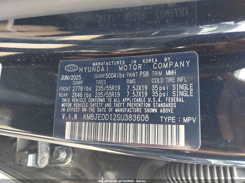 KM8JEDD12SU383608 2025 HYUNDAI TUCSON HYBRID photo no. 9