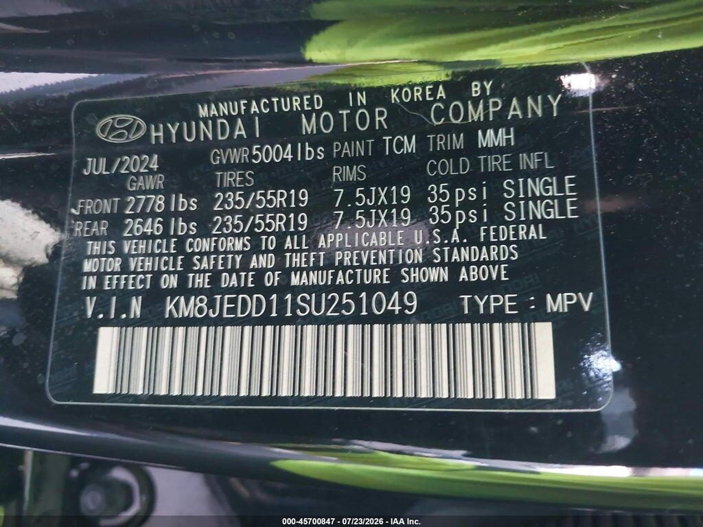 KM8JEDD11SU251049 2025 HYUNDAI TUCSON HYBRID photo no. 9