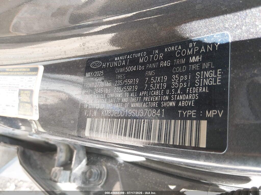 KM8JEDD19SU370841 2025 HYUNDAI TUCSON HYBRID photo no. 9