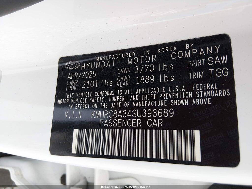 KMHRC8A34SU393689 2025 HYUNDAI VENUE photo no. 9