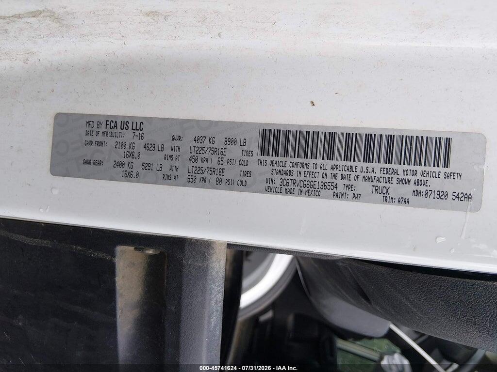 3C6TRVCG6GE136554 2016 RAM PROMASTER 2500 photo no. 9