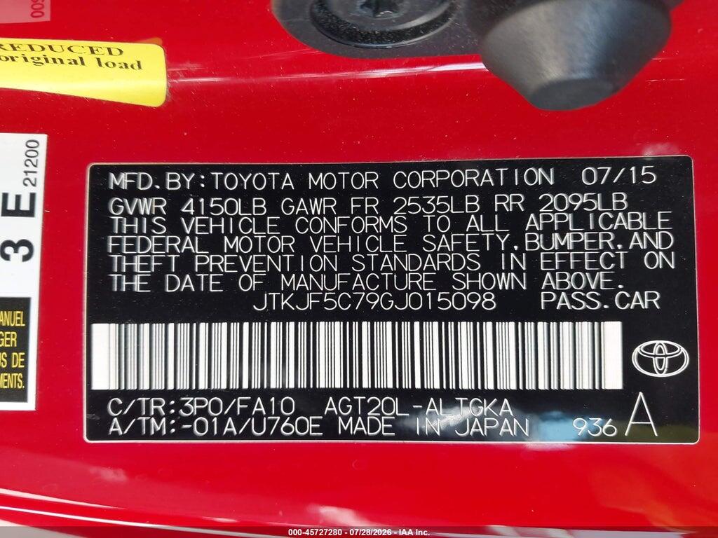 JTKJF5C79GJ015098 2016 SCION TC photo no. 9