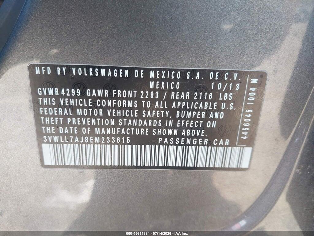 3VWLL7AJ8EM233615 2014 VOLKSWAGEN JETTA photo no. 9