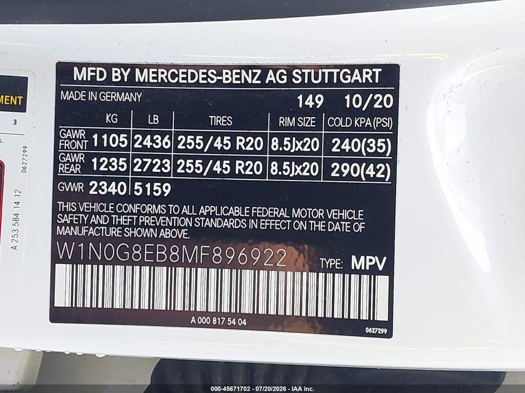 W1N0G8EB8MF896922 2021 MERCEDES-BENZ GLC 300 photo no. 9
