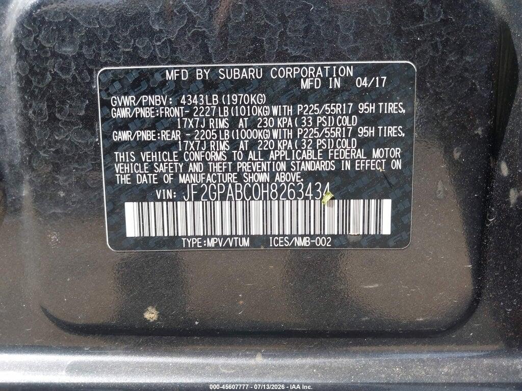 JF2GPABC0H8263434 2017 SUBARU CROSSTREK photo no. 9