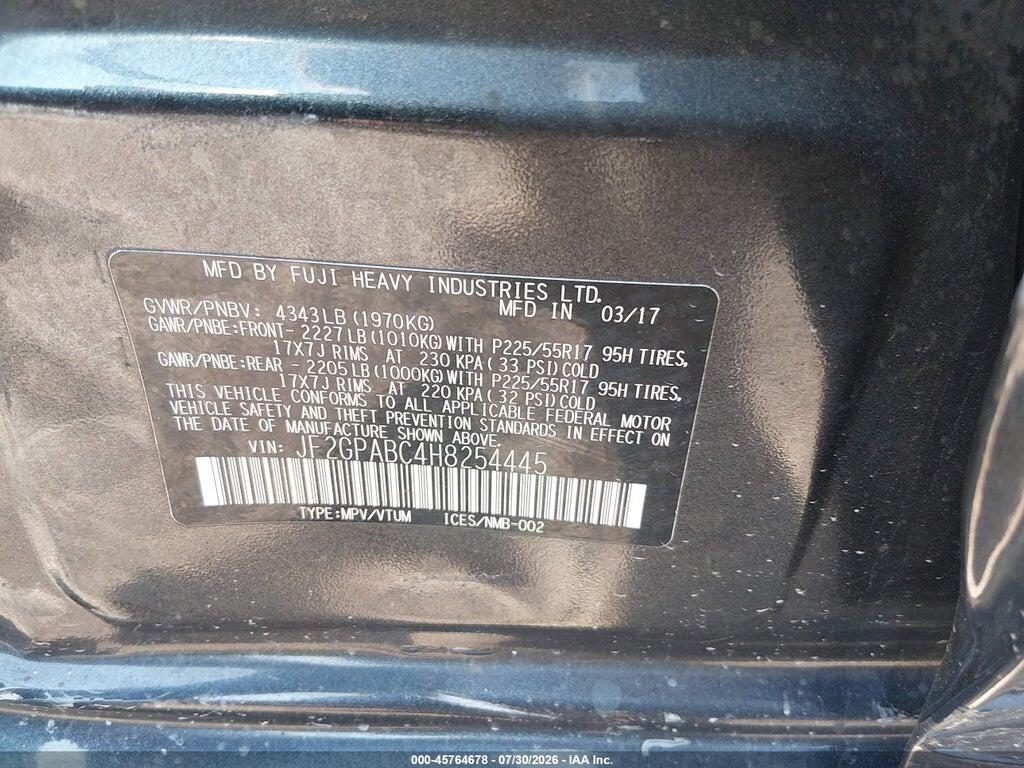 JF2GPABC4H8254445 2017 SUBARU CROSSTREK photo no. 9