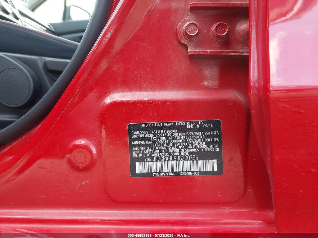 JF2GPABC9H8200395 2017 SUBARU CROSSTREK photo no. 9