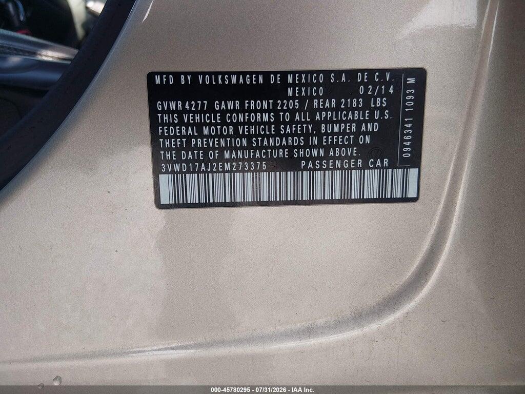3VWD17AJ2EM273375 2014 VOLKSWAGEN JETTA photo no. 9