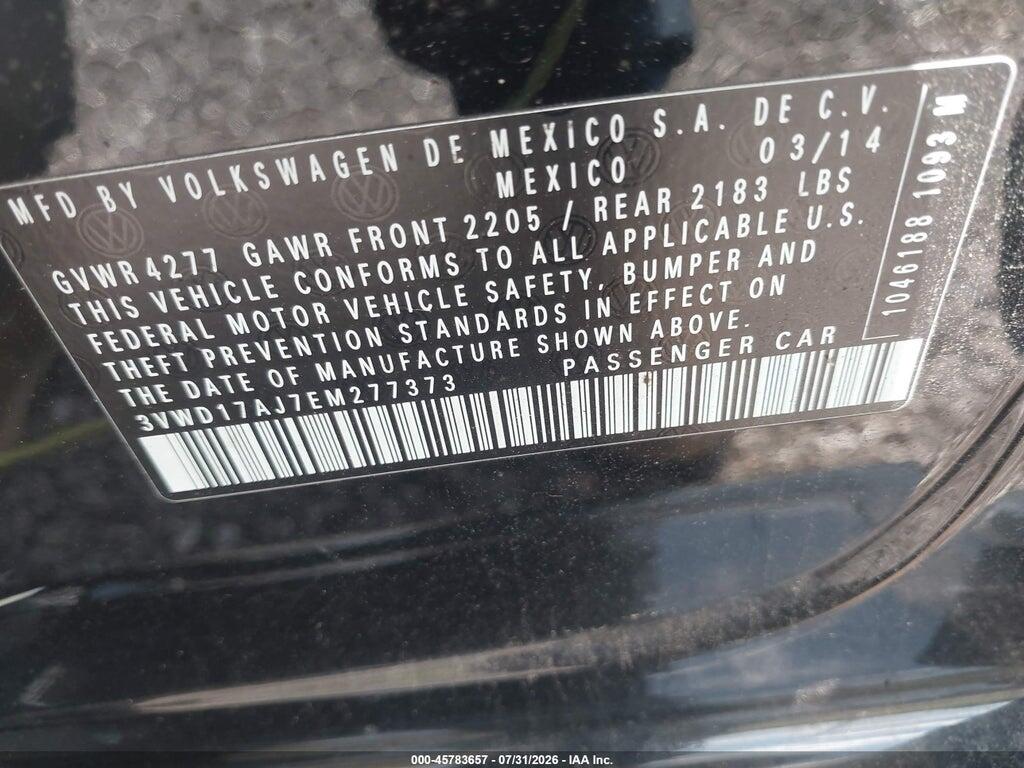 3VWD17AJ7EM277373 2014 VOLKSWAGEN JETTA photo no. 9