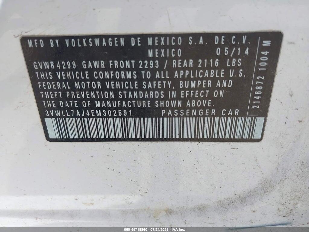 3VWLL7AJ4EM302591 2014 VOLKSWAGEN JETTA photo no. 9