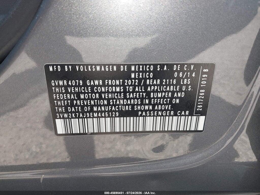 3VW2K7AJ9EM445129 2014 VOLKSWAGEN JETTA photo no. 9