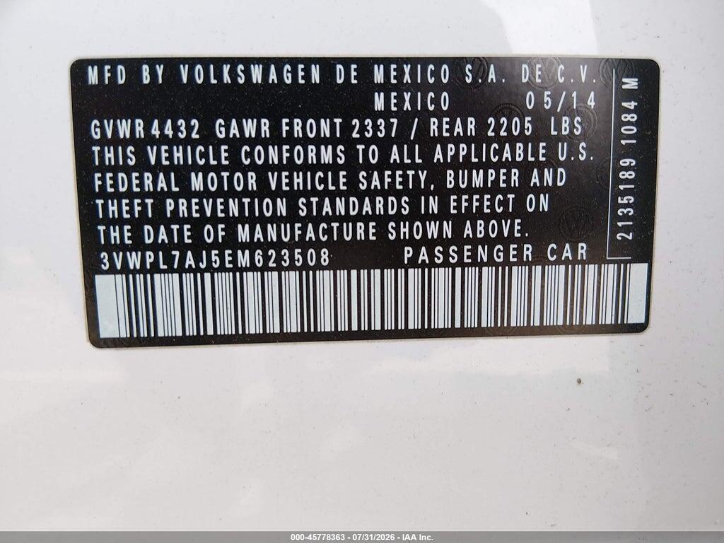 3VWPL7AJ5EM623508 2014 VOLKSWAGEN JETTA SPORTWAGEN photo no. 9