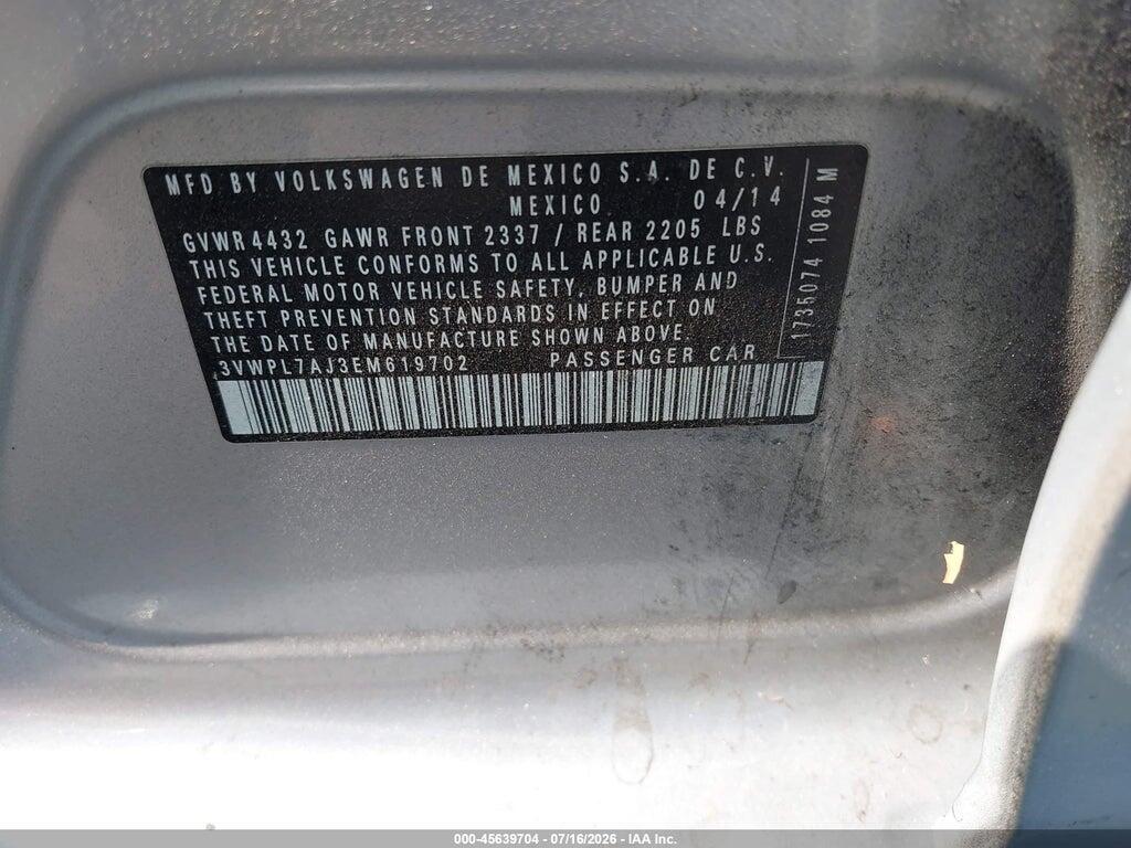 3VWPL7AJ3EM619702 2014 VOLKSWAGEN JETTA SPORTWAGEN photo no. 9