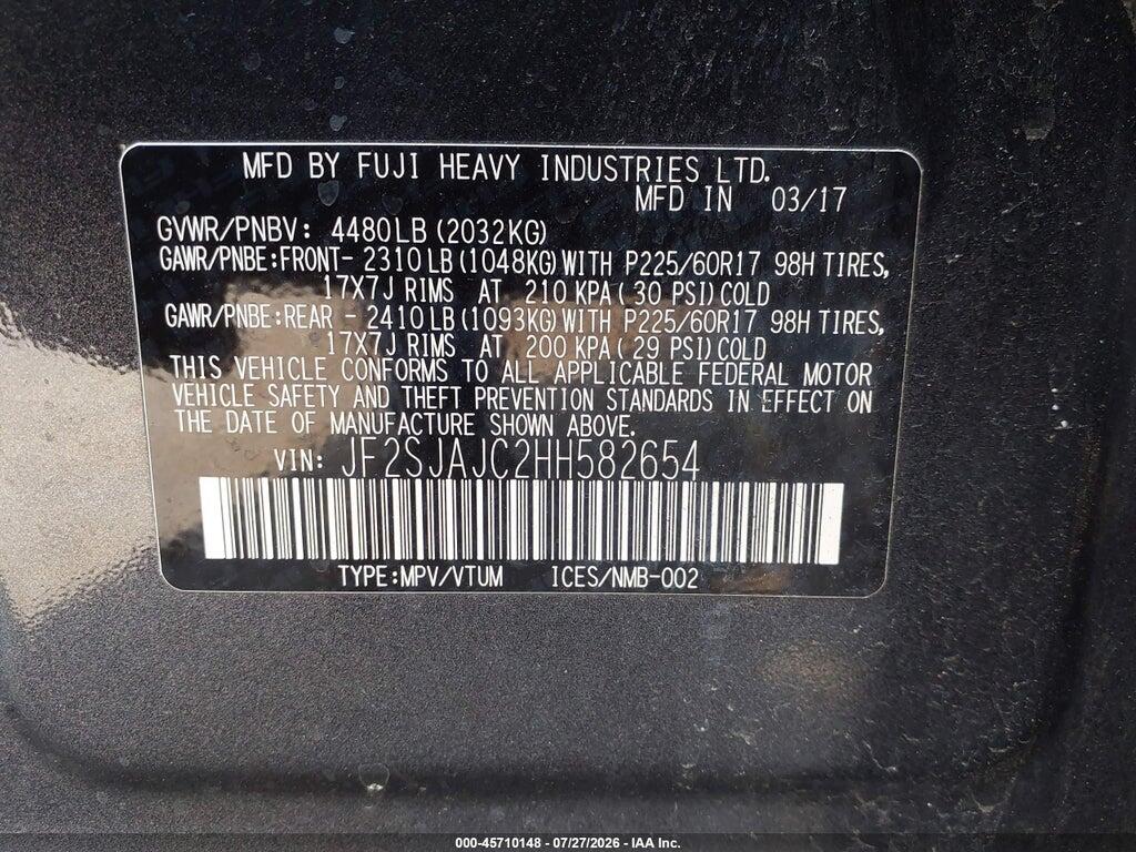 JF2SJAJC2HH582654 2017 SUBARU FORESTER photo no. 9