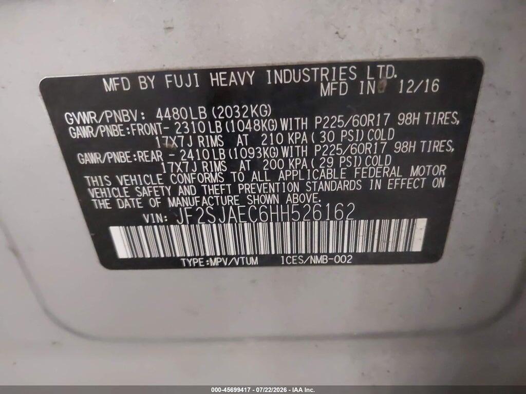 JF2SJAEC6HH526162 2017 SUBARU FORESTER photo no. 9