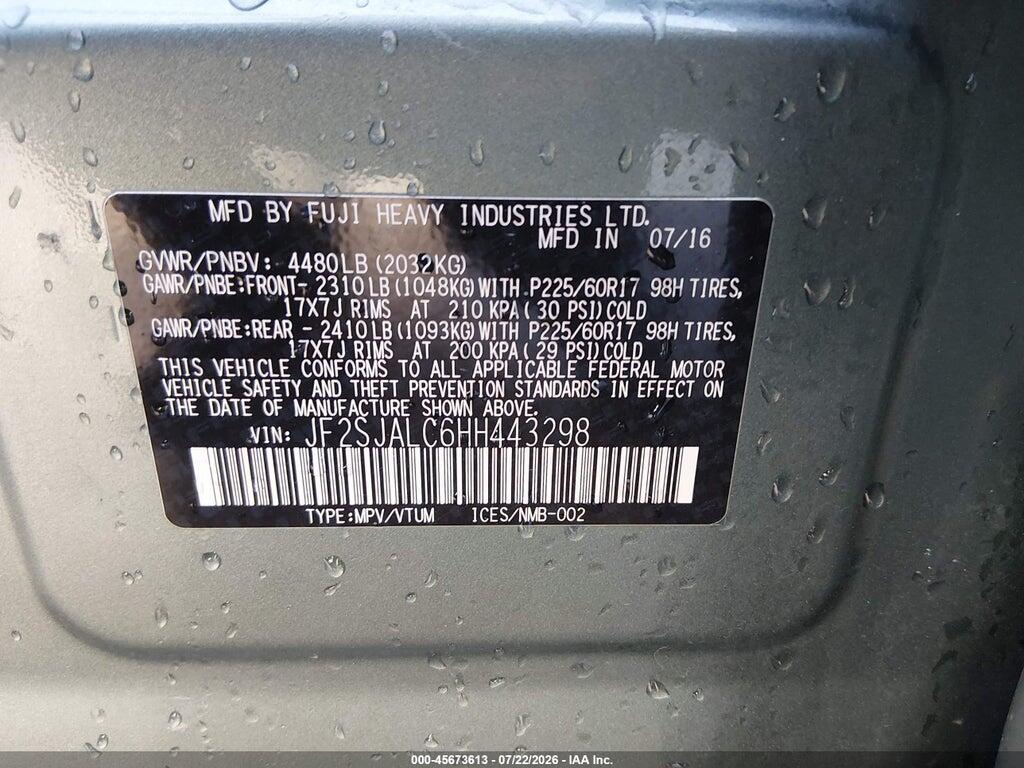 JF2SJALC6HH443298 2017 SUBARU FORESTER photo no. 9