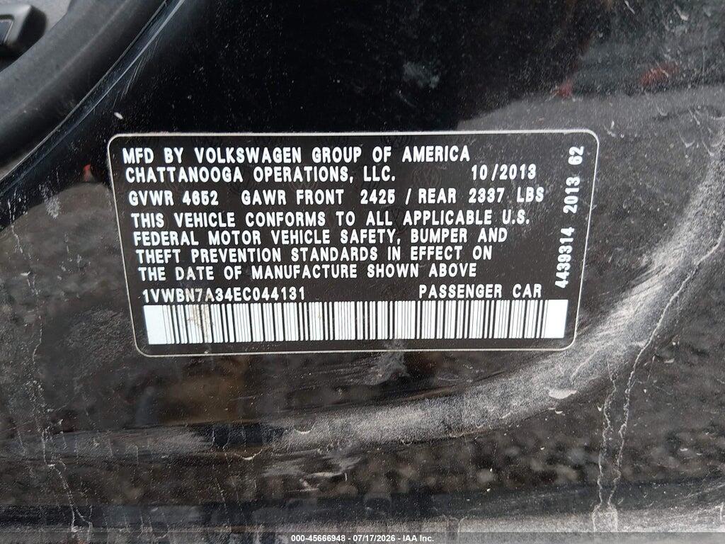 1VWBN7A34EC044131 2014 VOLKSWAGEN PASSAT photo no. 9