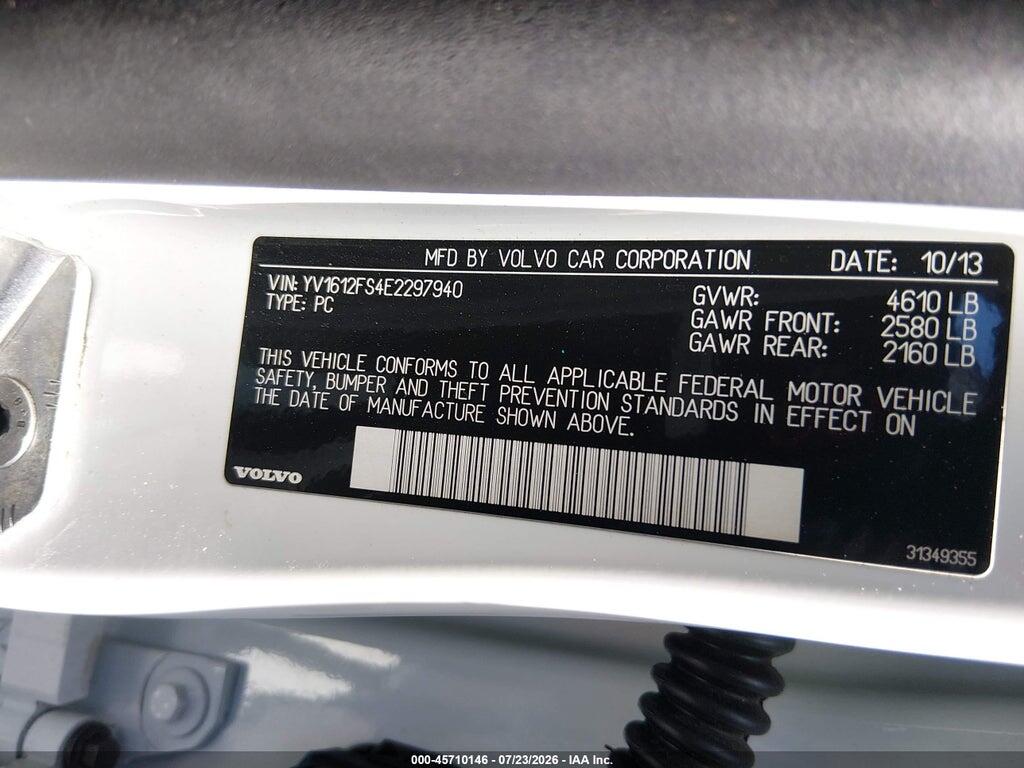YV1612FS4E2297940 2014 VOLVO S60 photo no. 9