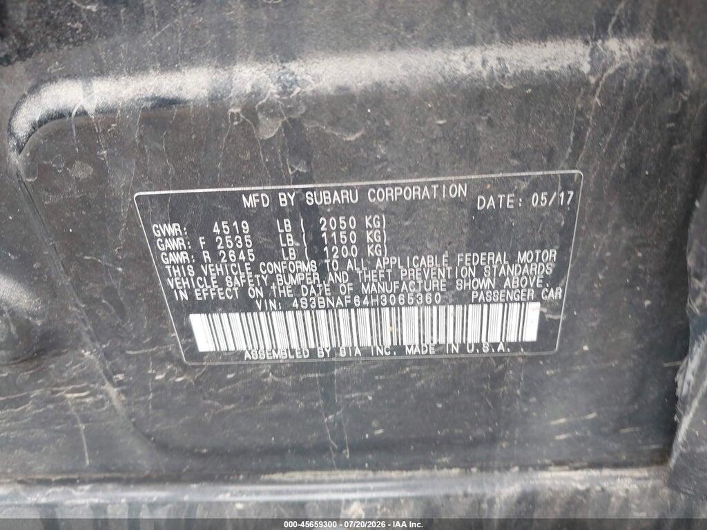 4S3BNAF64H3065360 2017 SUBARU LEGACY photo no. 9