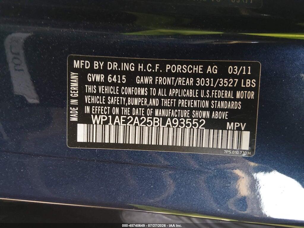 WP1AE2A25BLA93552 2011 PORSCHE CAYENNE HYBRID photo no. 9