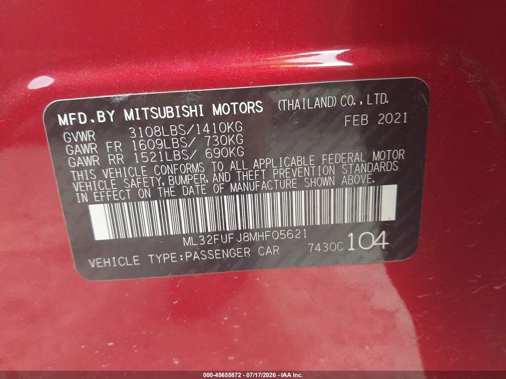 ML32FUFJ8MHF05621 2021 MITSUBISHI MIRAGE G4 photo no. 7