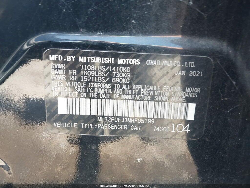 ML32FUFJ3MHF05199 2021 MITSUBISHI MIRAGE G4 photo no. 9
