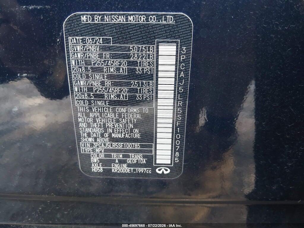 3PCAJ5LR5SF100785 2025 INFINITI QX55 photo no. 9