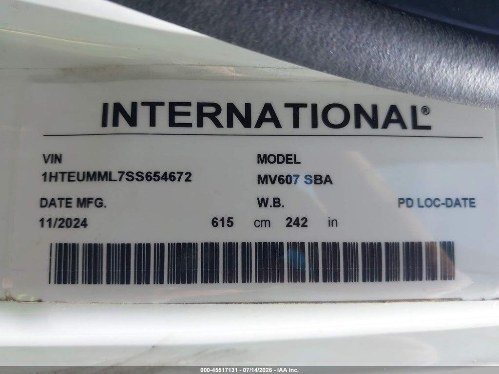 1HTEUMML7SS654672 2025 INTERNATIONAL MV photo no. 8