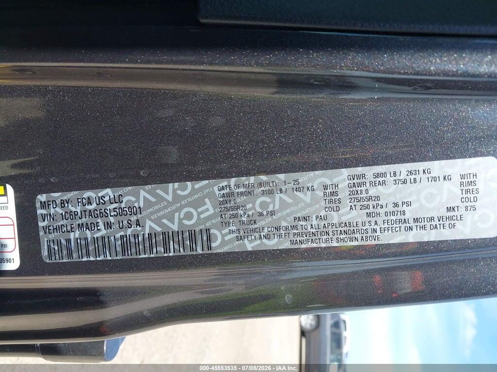 1C6PJTAG6SL505901 2025 JEEP GLADIATOR photo no. 9